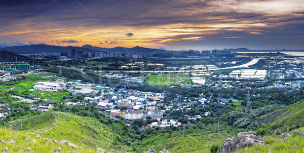 HongKong sunset , Yuen Long district Stock photo © cozyta