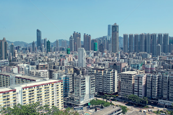 Hong Kong centro de la ciudad día edificio calle casa Foto stock © cozyta