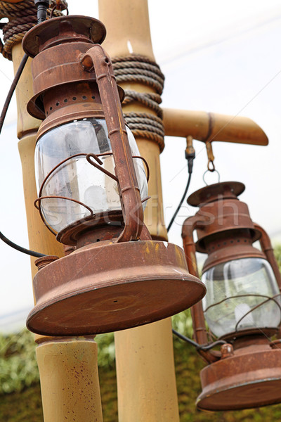 rust and brocken kerosene lamp  Stock photo © cozyta