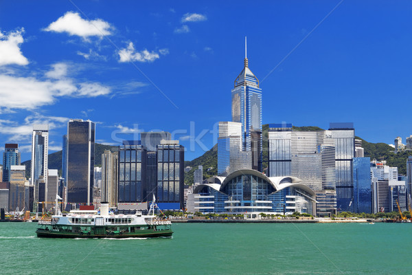 Hongkong Hafen Tag Büro Wasser Gebäude Stock foto © cozyta