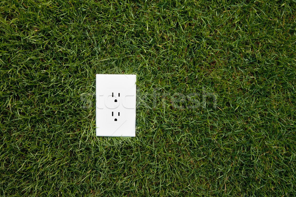 Electrical outlet in grass Stock photo © CrackerClips