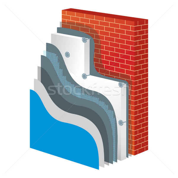 Insulation. Polystyrene Thermal Isolation Vector Illustration Stock photo © creativika