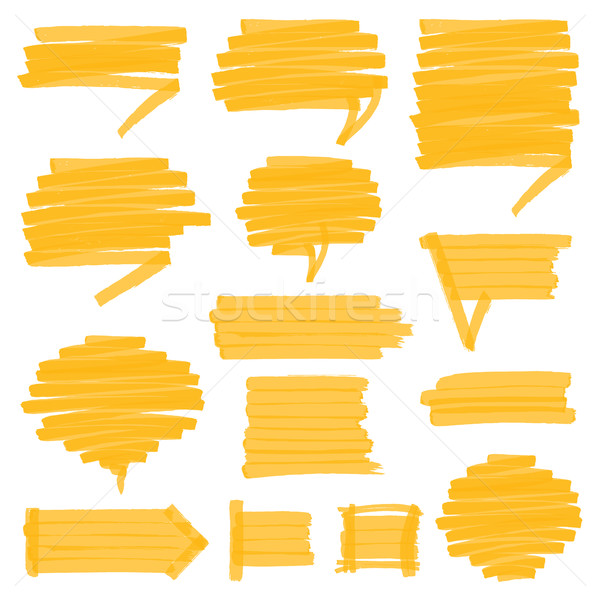 Highlighter Shaded Speech Bubbles Design Elements Stock photo © creativika