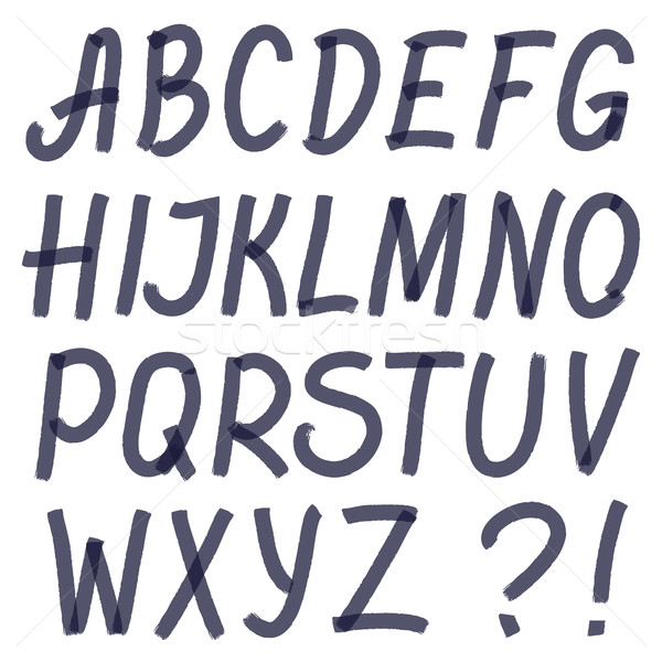 Handschriftlich Textmarker Alphabet Briefe Symbole optimiert Stock foto © creativika