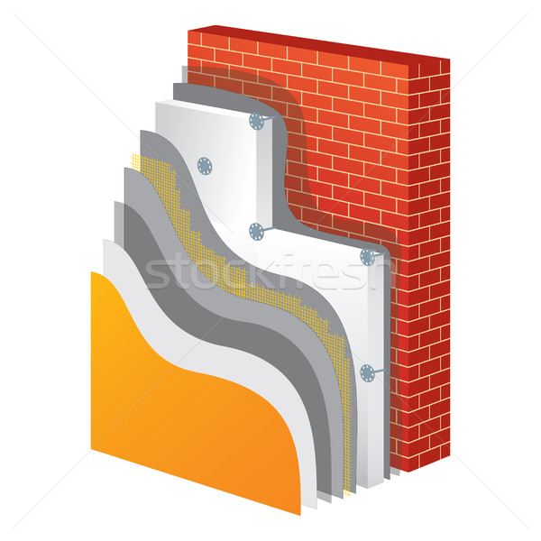 Insulation. Polystyrene Thermal Isolation Vector Illustration Stock photo © creativika
