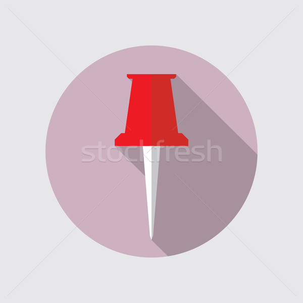 Stock photo: Pin Vector Flat Icon