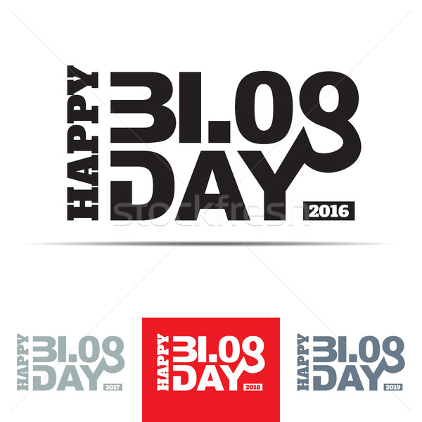 Boldog blog nap felirat szó számok Stock fotó © creativika
