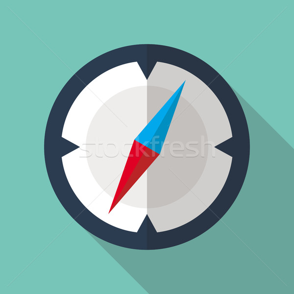 Iránytű ikon vektor navigációs stílus hosszú Stock fotó © creativika