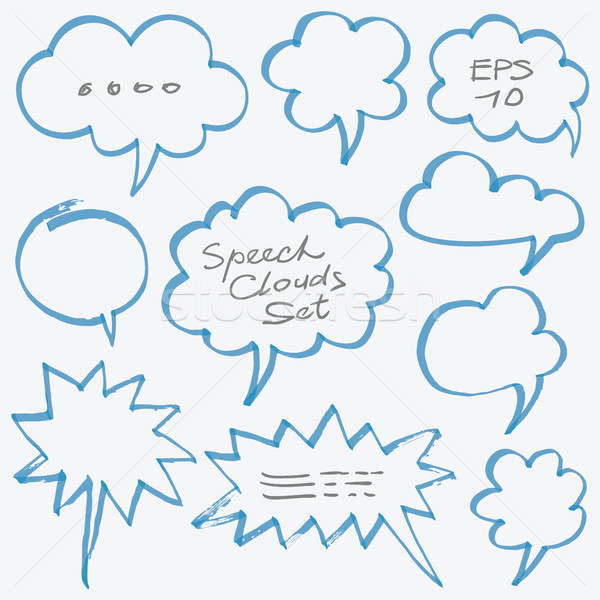 Highlighter Speech Clouds and Bubbles Design Elements Stock photo © creativika