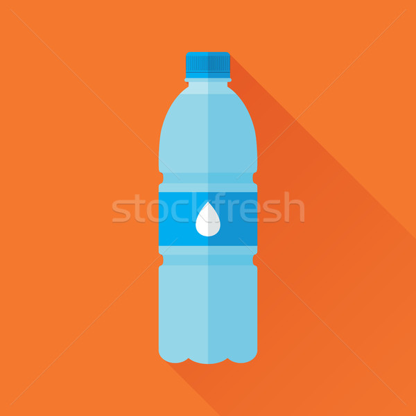 Foto stock: Botella · icono · plástico · estilo · aislado