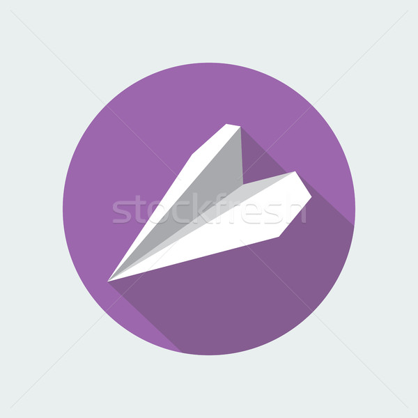 Hârtie plan icoană origami avion simbol Imagine de stoc © creativika