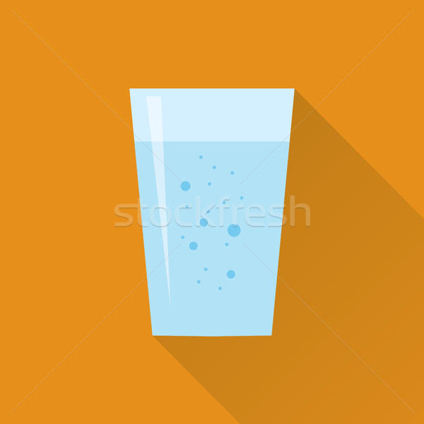 Glass of Fresh Water Flat Icon Stock photo © creativika