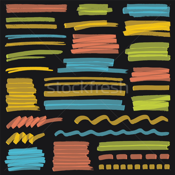 Highlighter Color Stripes, Strokes and Marking Design Elements Stock photo © creativika