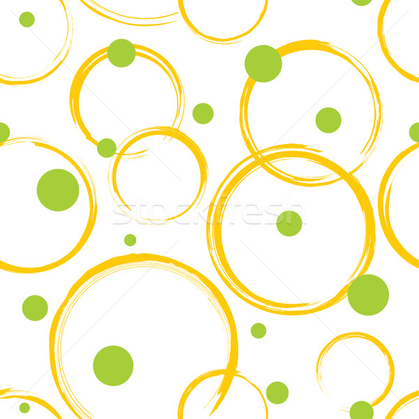 Absztrakt körök végtelen minta citromsárga zöld fehér Stock fotó © creativika