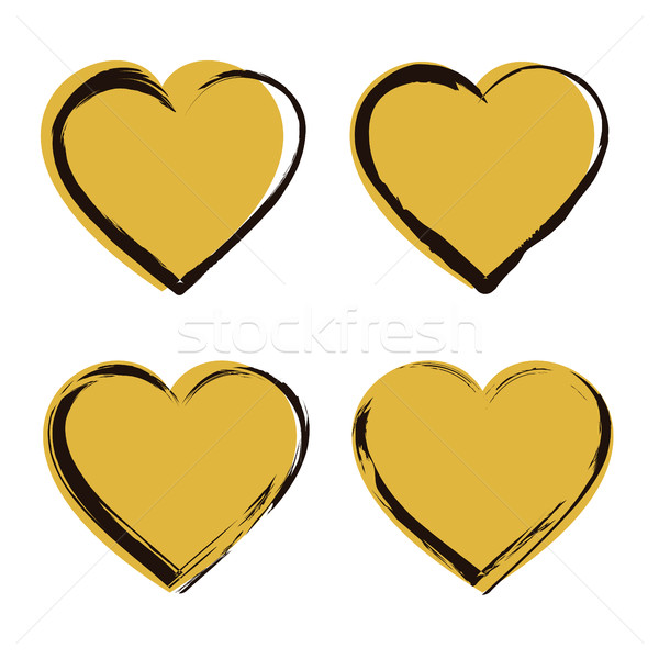 Arany szív ikon gyűjtemény szett ikonok színes Stock fotó © creativika