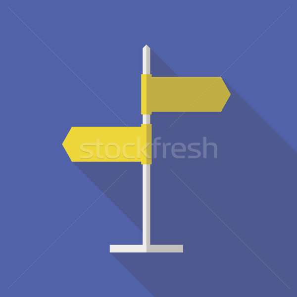 Verkeersbord icon wegwijzer stijl sjabloon navigatie Stockfoto © creativika
