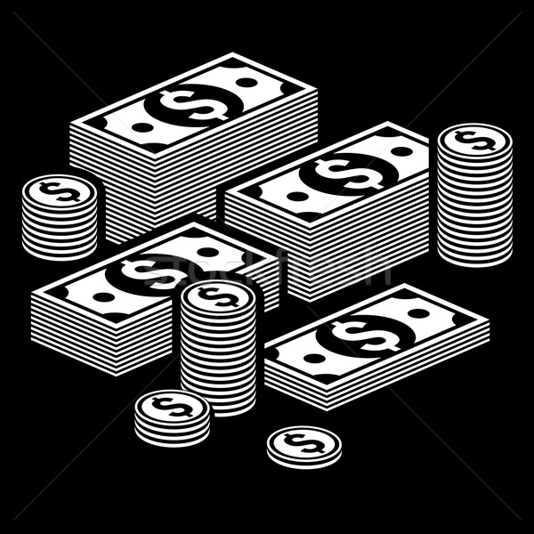 Piles of money on dark  Stock photo © creatOR76