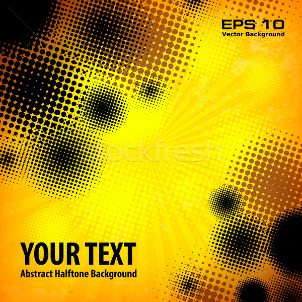 Halftone pattern on yellow Stock photo © creatOR76