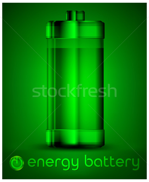 Energy battery in green & text Stock photo © creatOR76