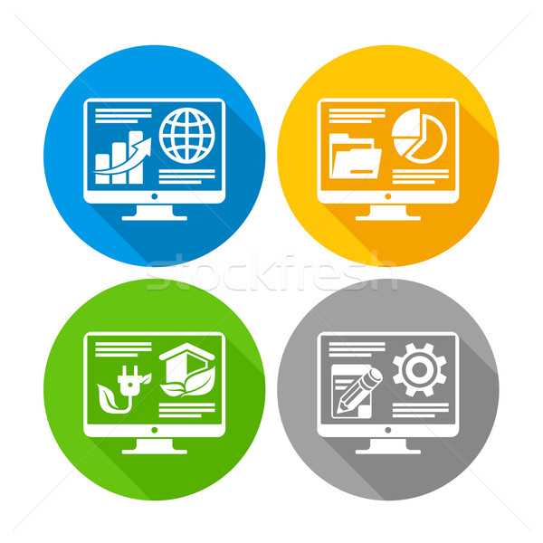 Infographic round flat elements  Stock photo © creatOR76