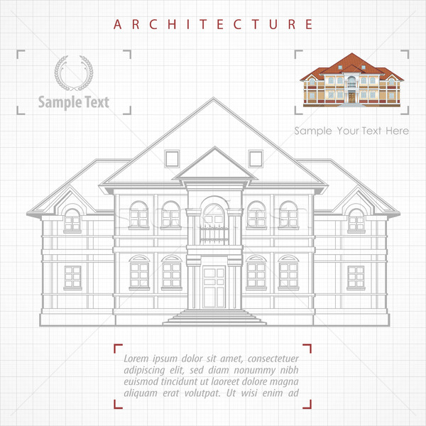 Architectural plan of building with specification Stock photo © creatOR76