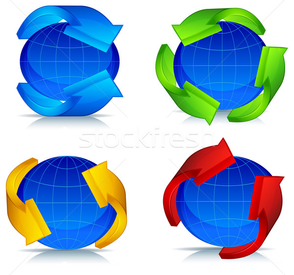 Colored arrows around planet Stock photo © creatOR76