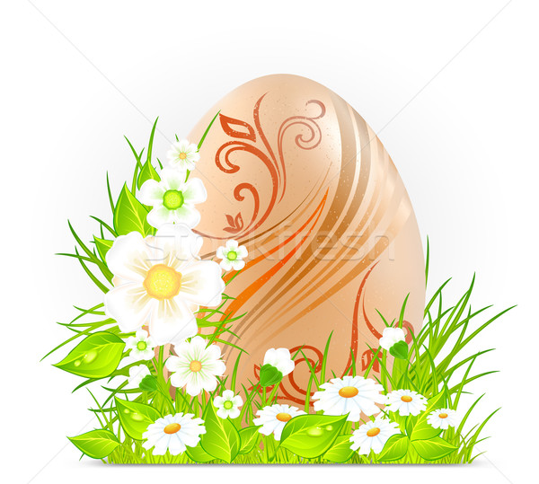 Egg with flowers & grass Stock photo © creatOR76