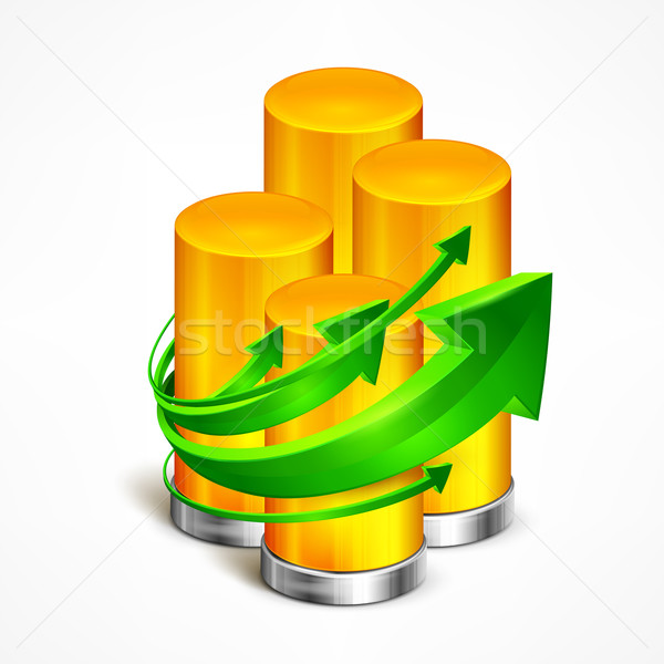 Statistisch element groene pijl bar informatie Stockfoto © creatOR76