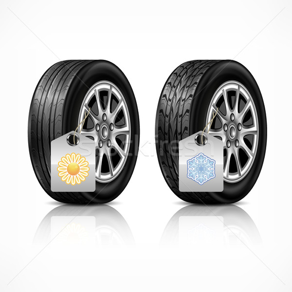 Season rubber wheels on white Stock photo © creatOR76