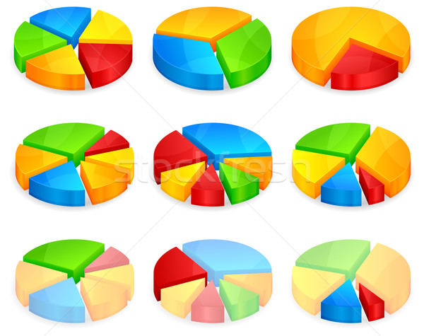 Color circular diagramas diferente tamaño piezas Foto stock © creatOR76