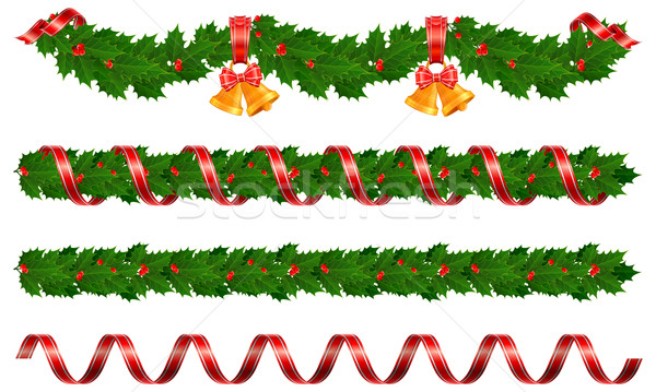 Weihnachten Girlande Glocke Band Baum Design Vektor Grafiken C Creator76 Stockfresh