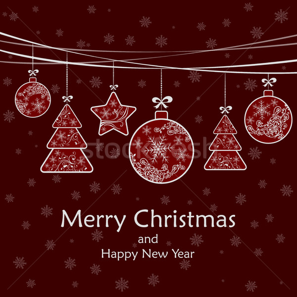 Christmas ozdoba dekoracji czerwony gwiazdki drzew Zdjęcia stock © creatOR76