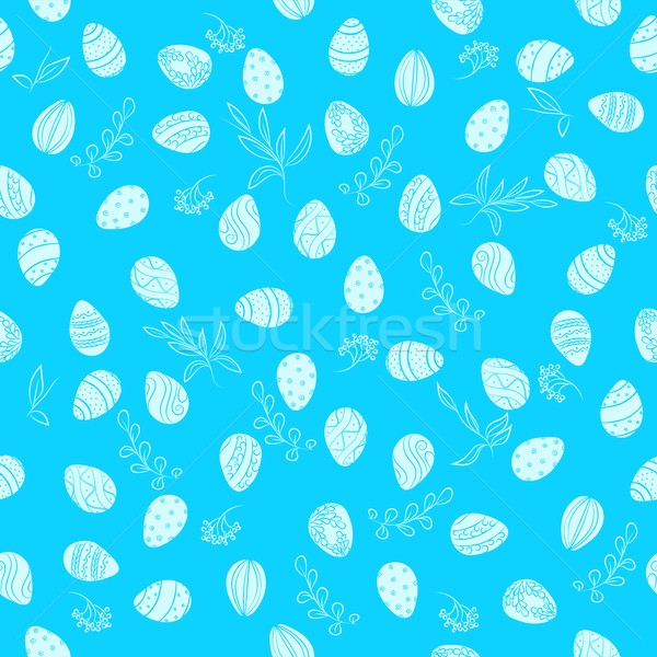 Huevos de Pascua floral patrón azul Pascua Foto stock © creatOR76