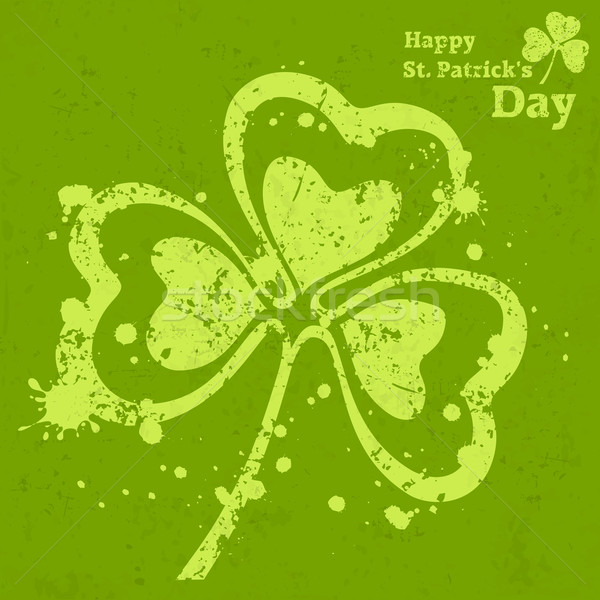 Three leaf clover grunge on green Stock photo © creatOR76