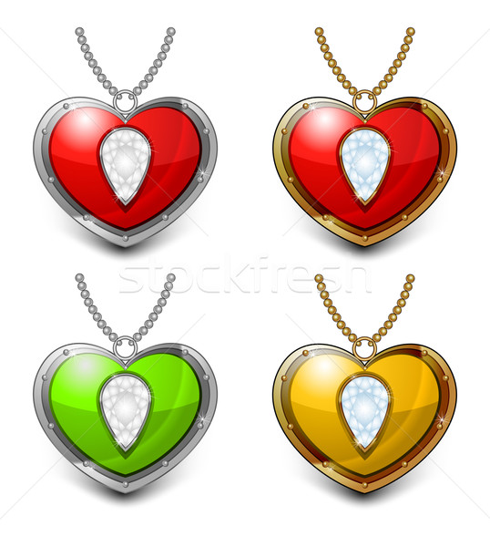 Corazón collar joyas color aislado Foto stock © creatOR76