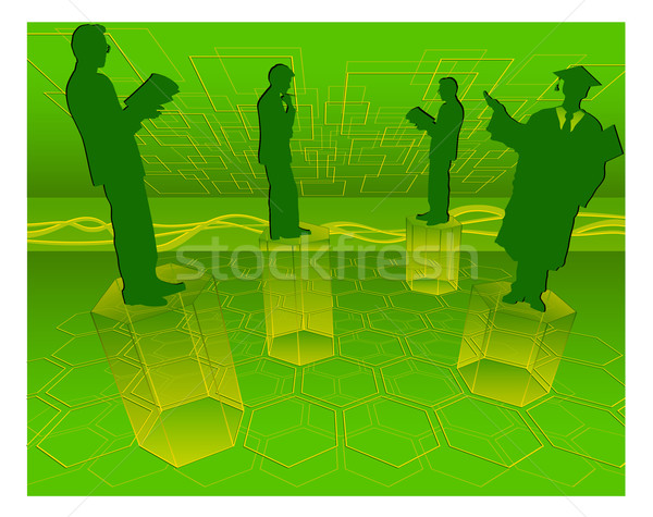 Wissenschaftlichen Mitarbeiter mathematische grünen Illustration Studenten Stock foto © creatOR76