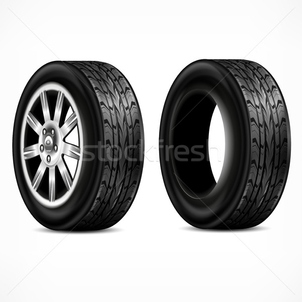 Rubber & wheels on white Stock photo © creatOR76