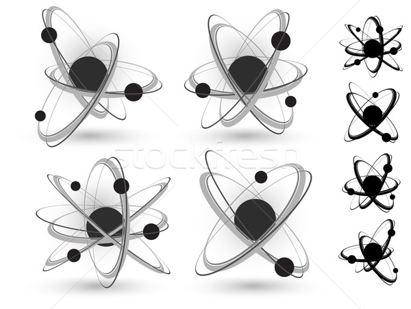 Atom variáció fekete központi nukleusz különböző Stock fotó © creatOR76