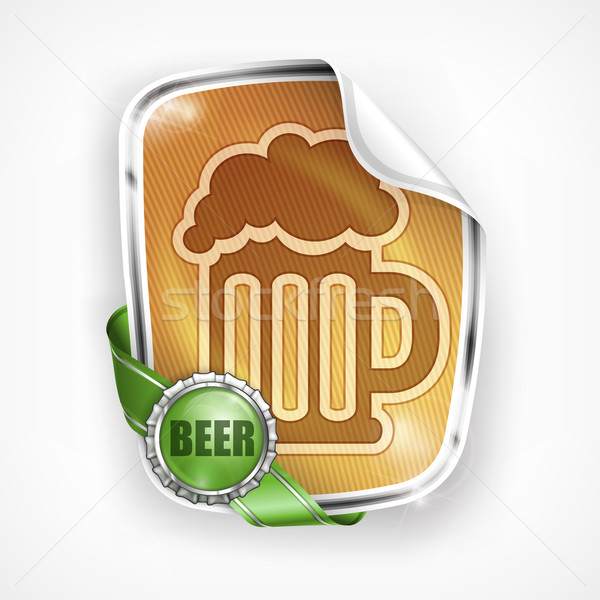 Stylized mug of beer on label Stock photo © creatOR76