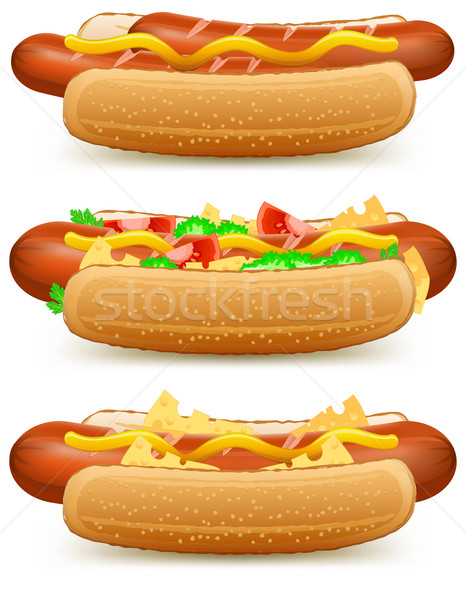 Hotdog kaas tomaat geïsoleerd witte sandwich Stockfoto © creatOR76