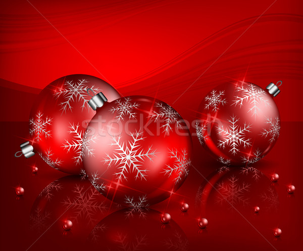 Christmas kralen Rood winter bal Stockfoto © creatOR76