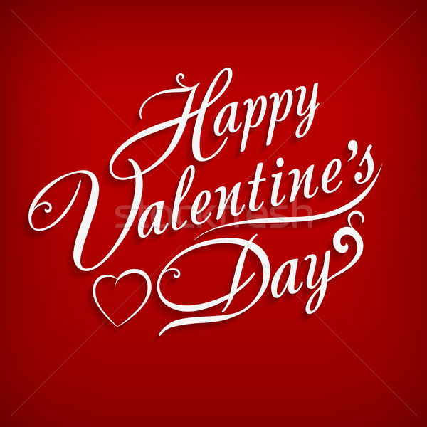 Happy Valentines Day inscription on red Stock photo © creatOR76