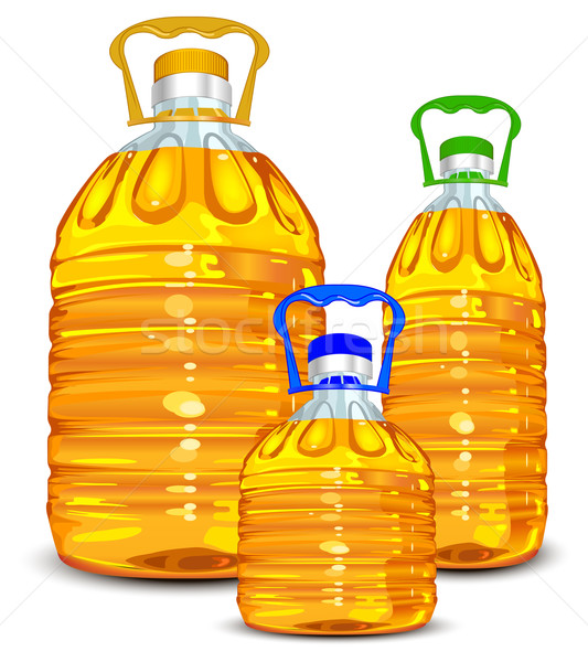 ストックフォト: 油 · ボトル · 3 · 異なる · サイズ · 孤立した