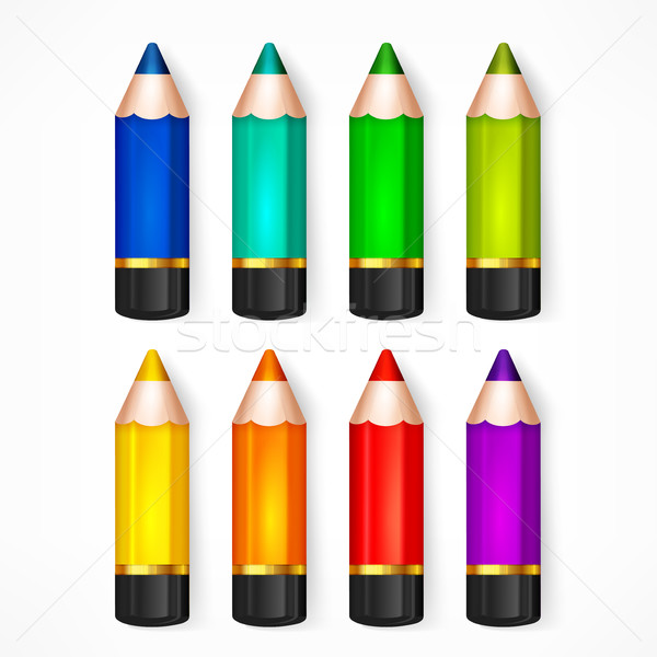 Creion set culoare curcubeu creioane Imagine de stoc © creatOR76