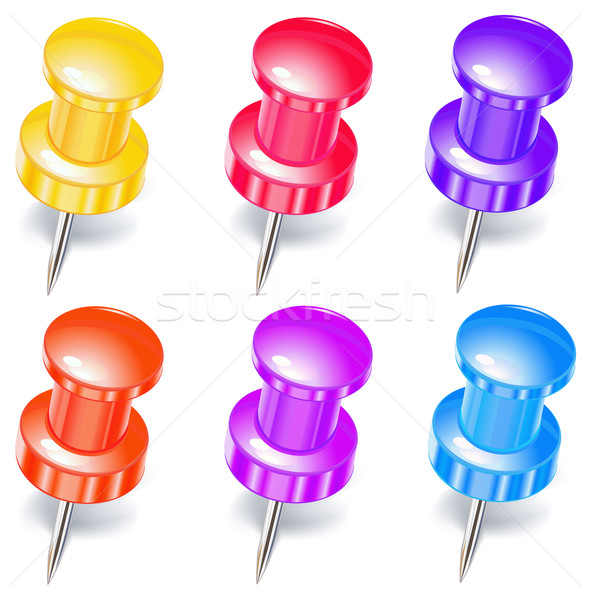 Yazı düğmeler kırtasiye altı farklı renk Stok fotoğraf © creatOR76