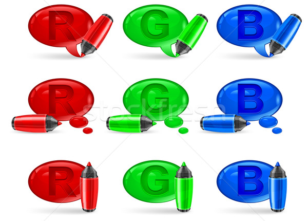 speech bubbles & marker Stock photo © creatOR76