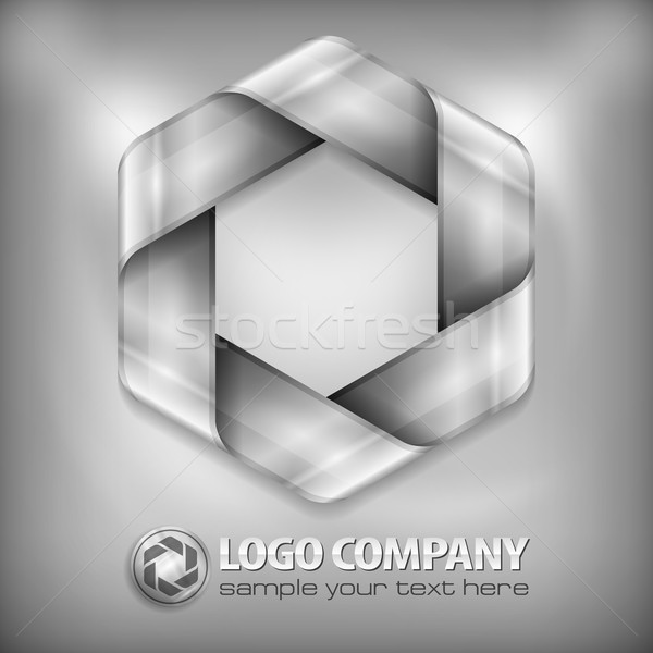 Design hexagon on grey Stock photo © creatOR76