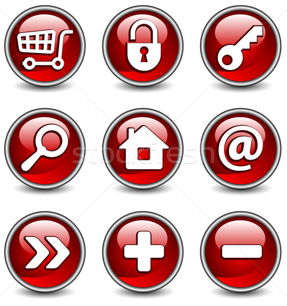 Icons in red Stock photo © creatOR76