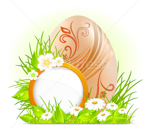 Egg with flowers & signboard Stock photo © creatOR76