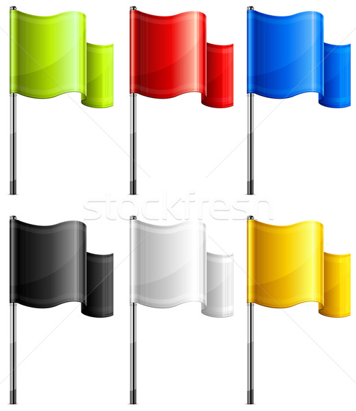 Rectangulaire drapeaux couleur métal mât [[stock_photo]] © creatOR76